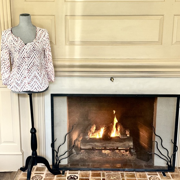 3/4 Hipster sheer blouse large work casual top pheasant sleeves boho inspired - Picture 1 of 8